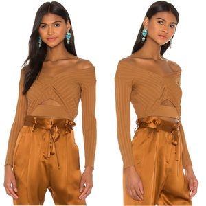 Michelle Mason Off The Shoulder Rib Top
